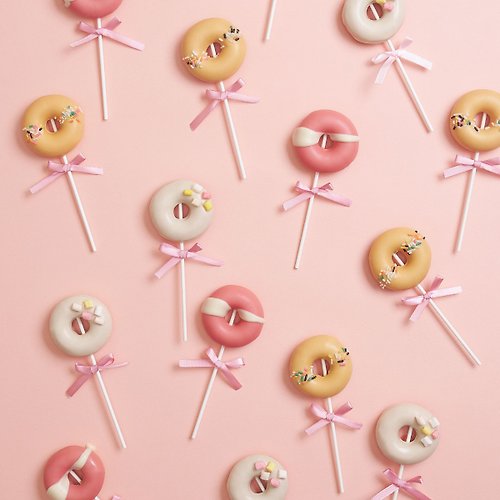 Maru maru donuts 阿丸甜甜圈 團購免運專案-甜甜圈棒棒糖100支入婚禮小物甜點桌婚禮佈置花束