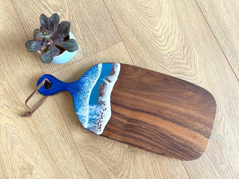 Blue Ocean Cheese Boards, Wedding Gift, Home Gift - 盤子/餐盤/盤架 - 木頭 藍色