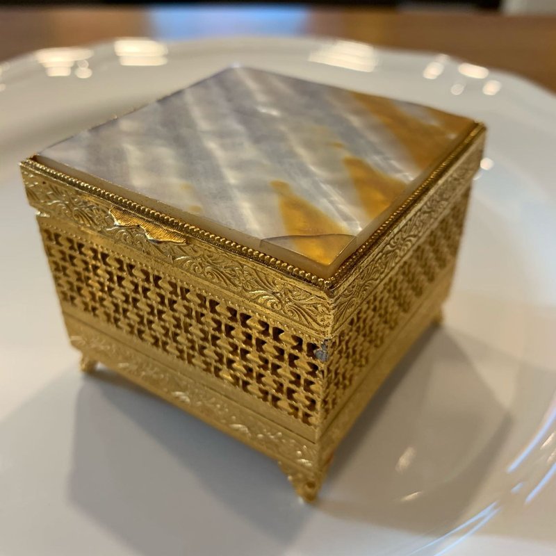Vintage Florenza 仿貝殼珠寶盒、飾品盒 - 其他 - 其他金屬 