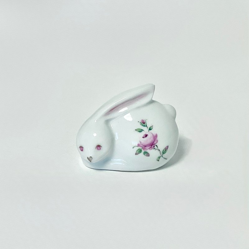 ピンクのバラの、小さな雪ウサギ - 擺飾/家飾品 - 瓷 
