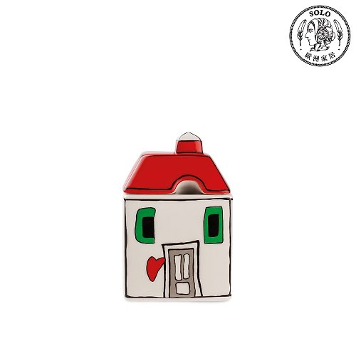 Solo Ev for home 義大利EGAN- 歐式小屋系列 糖罐 置物盒 房子造型擺飾 紅色