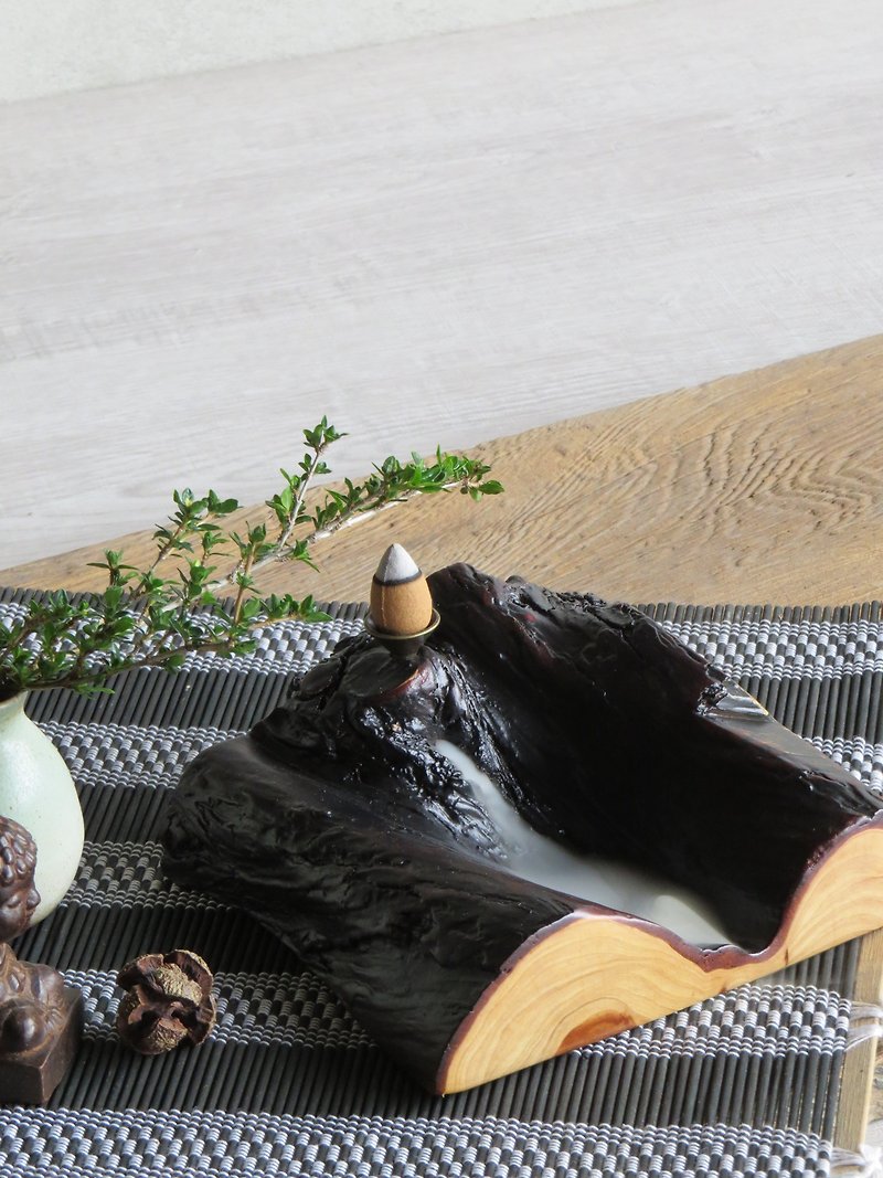 HO MOOD Nature Series - Handmade Backflow Incense Holder - Fragrances - Wood Brown
