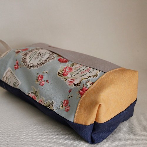 布。棉花 帆布掛式面紙套 抽取衛生紙面紙盒 淺卡其帆布 蒂芬妮藍玫瑰
