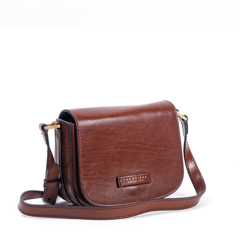 THE BRIDGE VITTORIA SHOULDER & CROSSBODY BAG - กระเป๋าแมสเซนเจอร์ - หนังแท้ สีนำ้ตาล