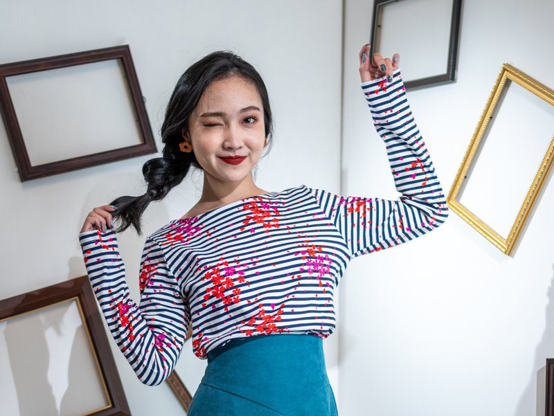 致經典 長袖上衣 For Classic Long Sleeve Blouse - 女 T 恤 - 棉．麻 白色
