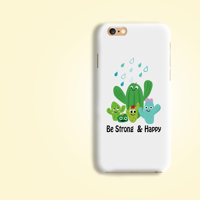 Be Strong Cactus Matt hard Phone Case  for iPhone X 8 8 plus Note 8 S8 S7 edge - Phone Cases - Plastic White