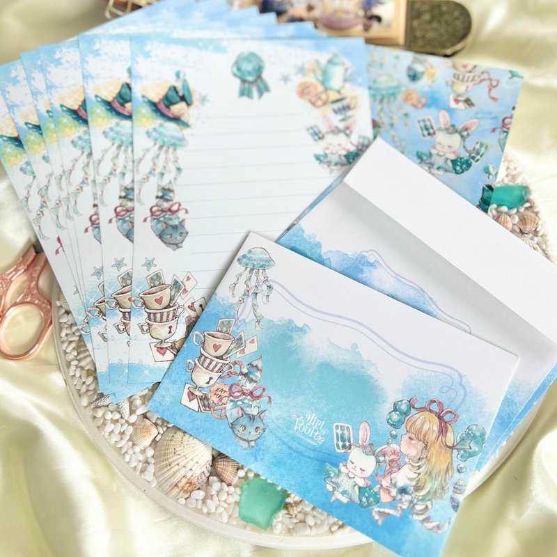 Letter Set 　Sea party 　Alice in Wonderland - Envelopes & Letter Paper - Paper White