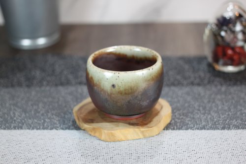 自然釉文創工作室 【送禮好物】100ml 天目釉 柴燒茶杯 鶯歌名家葉敏祥手工作品