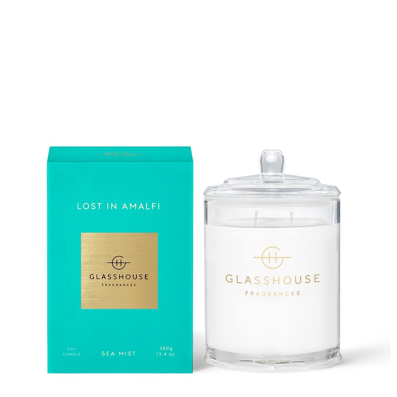 Australia GLASSHOUSE Amalfi Sea Mist scented candle 380g - เทียน/เชิงเทียน - วัสดุอื่นๆ สีเขียว