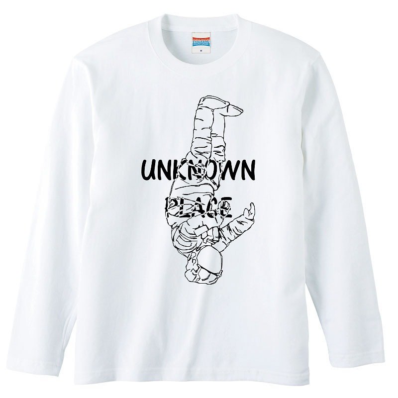 ロングスリーブTシャツ / Unknown place (ブラッククローム) - Tシャツ メンズ - コットン・麻 ホワイト