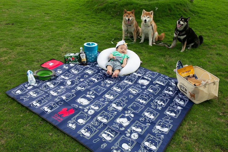 Shiba Inu University-chai boss emoji pack picnic mat sand stall mat thickened waterproof Shiba Inu surrounding