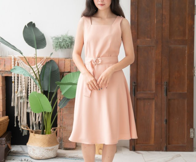 Blooming Dahlia Old Rose formal party vintage style light sundress wedding dress Shop ameliadress One Piece Dresses Pinkoi