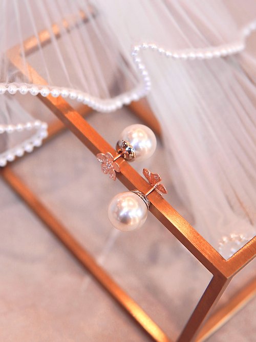 Lafit 珍珠花園 — 光澤珍珠精緻小花耳環 女生儀式感禮物