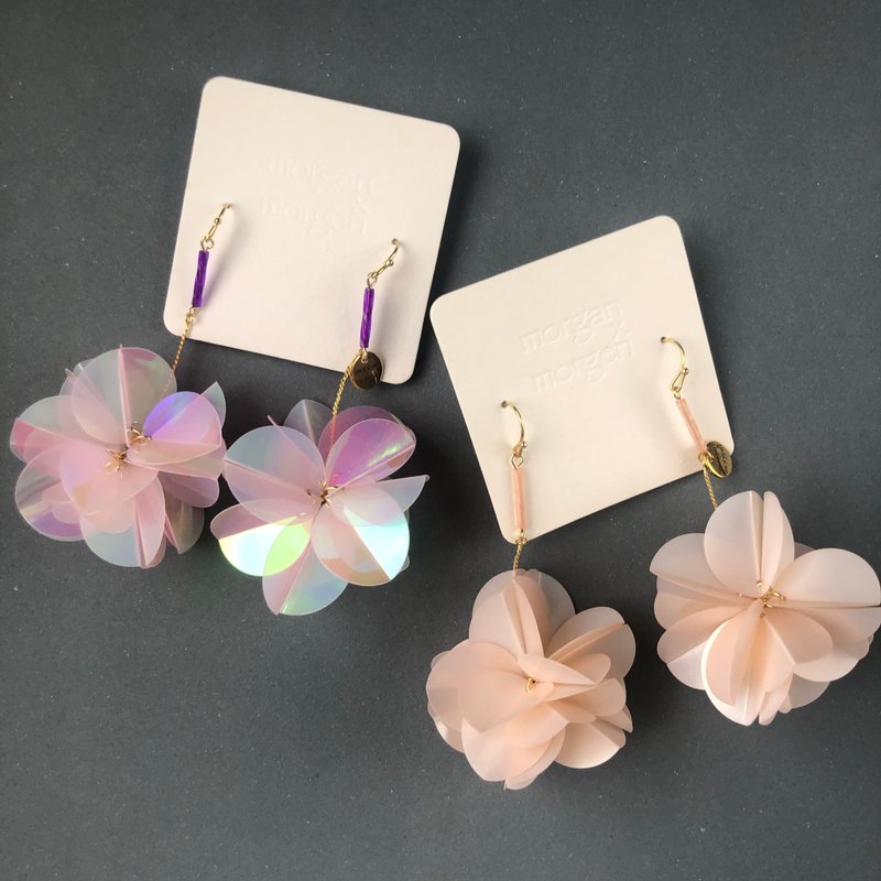 Hydrangea-large - Earrings & Clip-ons - Plastic Pink