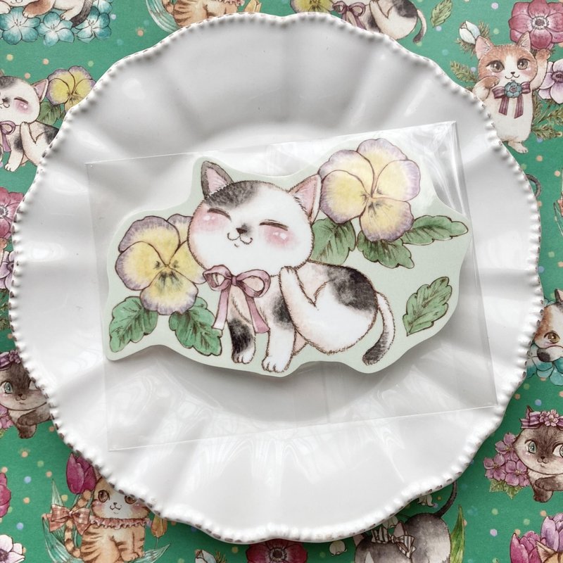 Sticker  Spring cat series - Stickers - Waterproof Material White