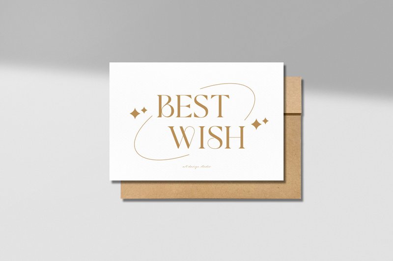萬用卡 | 祝福卡 簡約文字 BEST WISH - 卡片/明信片 - 紙 白色