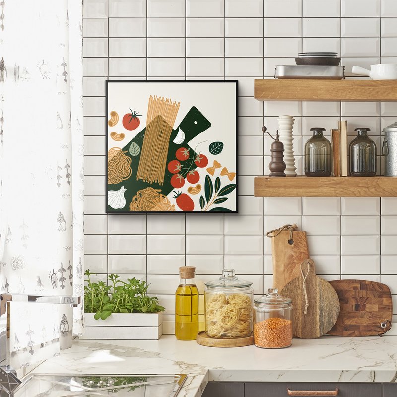 Italian Ingredients Collection I - Food Prints, Nordic Design, Room painting - Posters - Cotton & Hemp Green