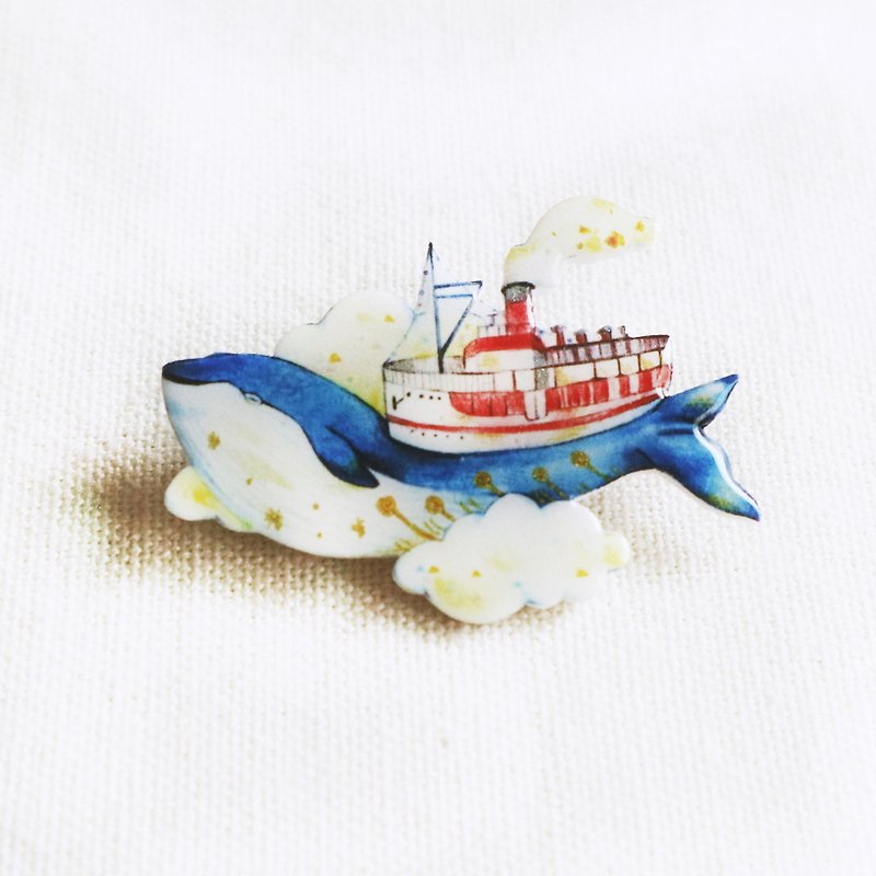 Dream whale brooch - Brooches - Plastic 