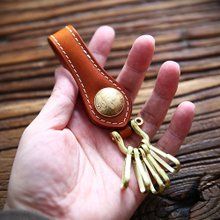 MicoHandicraft Mico Carabiner Leather Wrapped Key Holder, Key Chain, Key Fob, Karabiner Type B