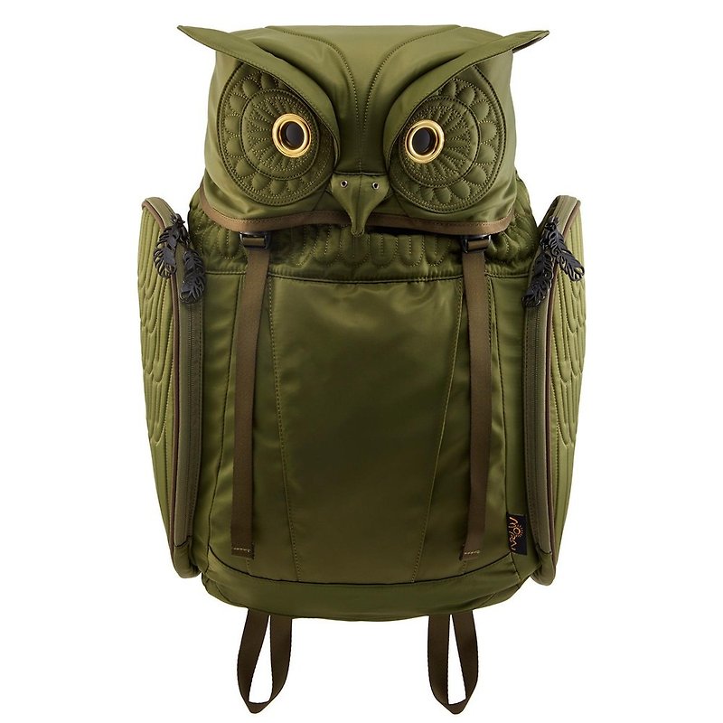 Morn Creations Genuine Great Horned Owl - Green - Backpacks - Other Materials Green