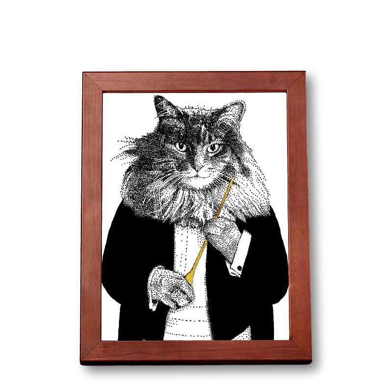 Classical Music Cat Portrait-Conductor | Classical Music | Music Gift | Music Gift - หนังสือซีน - กระดาษ ขาว
