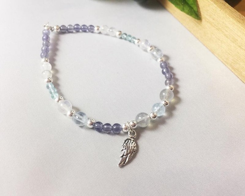 MH pure silver natural stone custom series _ cloud fly _ 菫 bluestone - Bracelets - Gemstone Purple