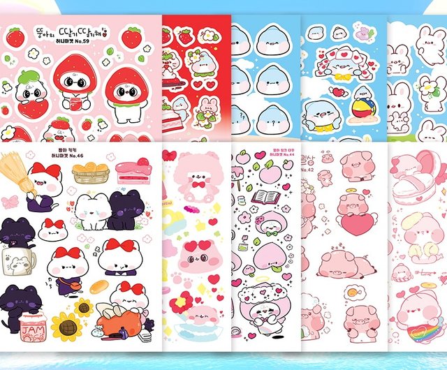 ブッチ 国内作家 メモ、韓国ステッカーまとめ売り engkko 41〜60 韓国のかわいい日記ステッカー動物 (honne_cute