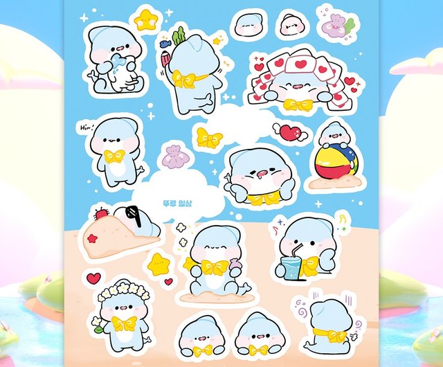 engkko 41〜60 韓国のかわいい日記ステッカー動物 (honne_cute