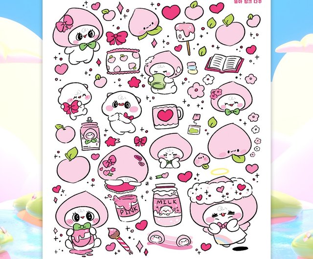 engkko 41~60 韓国のかわいいダイアリーステッカー 動物 (honne_cute