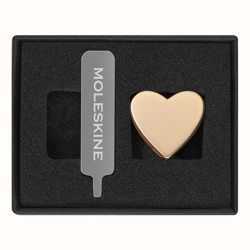 MOLESKINE Drawstring Charm Gold Heart - Other - Other Metals Orange