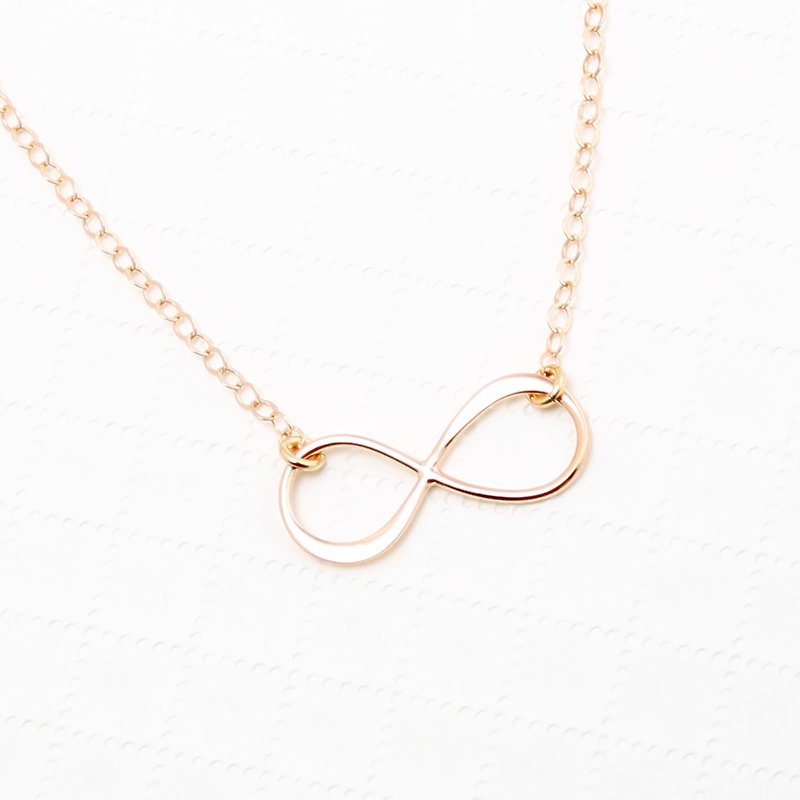 Love Infinity s925 sterling silver 18k Rose gold-plated necklace Birthday gift - Necklaces - Sterling Silver Gold