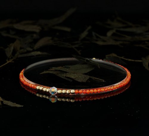 BNA Jewelry 輕奢風 橙鋯石 14KGF Swarovski 水晶手鍊