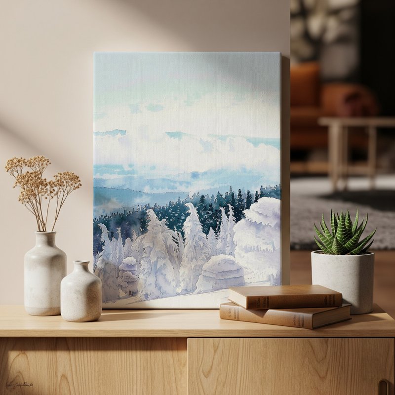 日本製帆布掛畫・藏王連峰・日本風景・送禮、擺設 - 壁貼/牆壁裝飾 - 棉．麻 