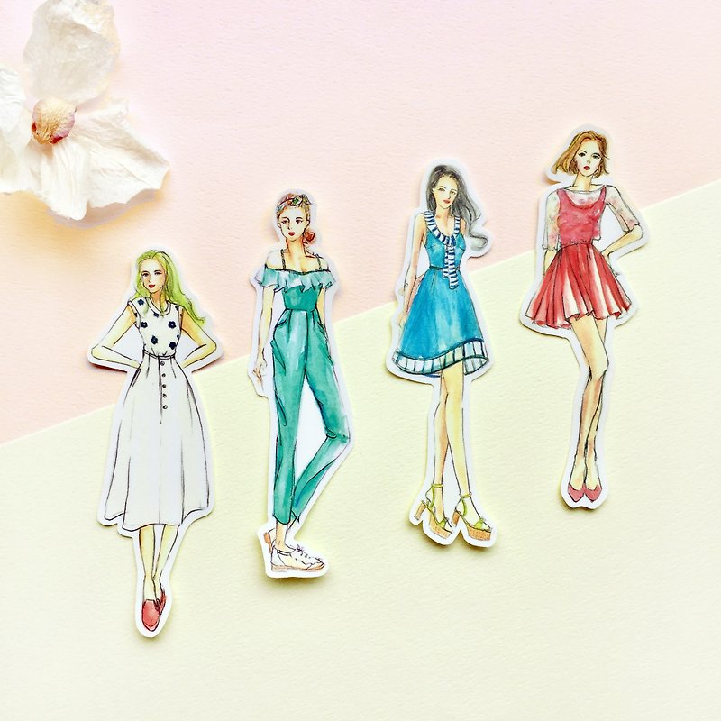 Fashion Girl Stickers | Light Sweet 4 in - สติกเกอร์ - กระดาษ สีเหลือง