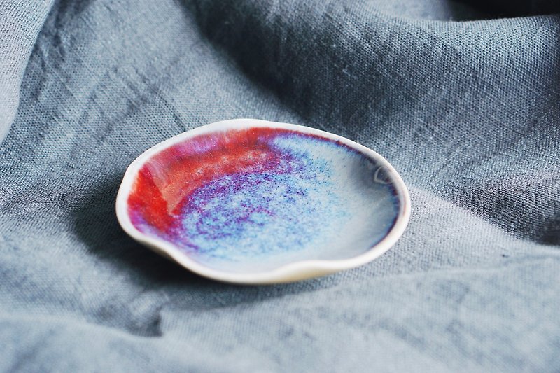 Flambe Glaze Mini Tray - Snowy Violet - Small Plates & Saucers - Porcelain Purple