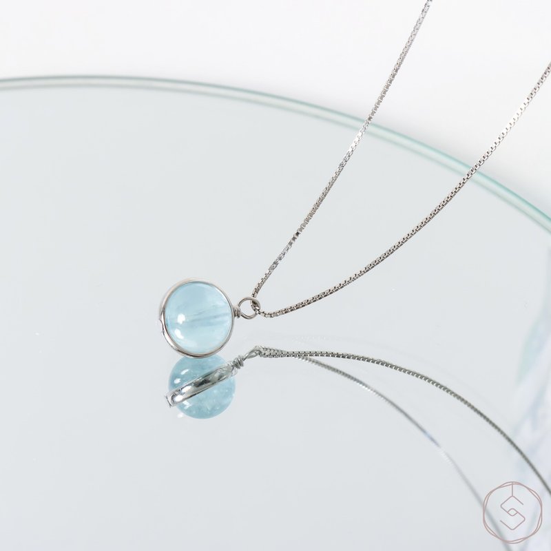 宇宙航線 | 海藍寶 S925純銀 | 天然水晶項鍊 - 項鍊 - 水晶 藍色