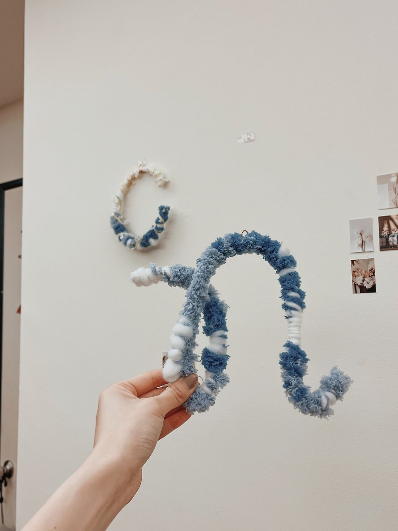 ୨୧ Zoula Studio ୨୧ soft word / blue-custom English letter l hanging ornament - Items for Display - Cotton & Hemp 