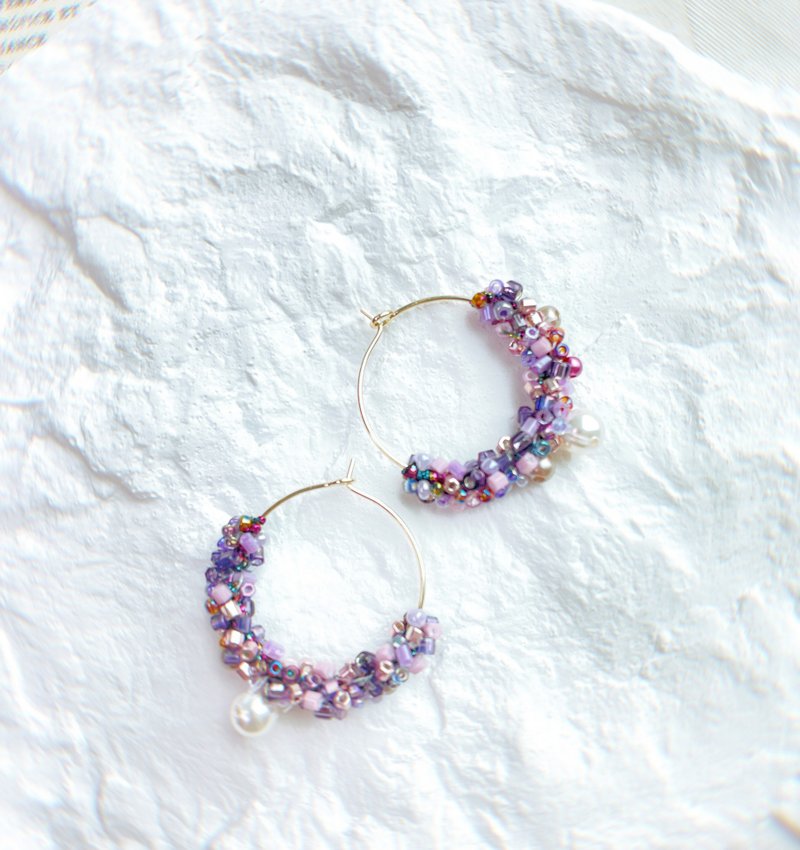 Pink Hoop Earrings: Romantic & Dreamy - Earrings & Clip-ons - Other Materials Pink