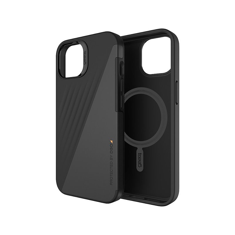 Gear4 iPhone 13 D3O Brooklyn Snap Leather Magsafe Case - เคส/ซองมือถือ - วัสดุอื่นๆ สีดำ