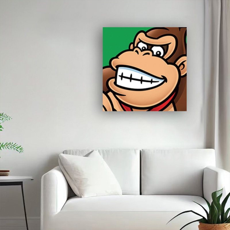 【任天堂超級瑪利歐】無框掛畫 限量壁畫掛畫 咚奇剛DONKEY 40X40 - 海報/掛畫/掛布 - 其他材質 