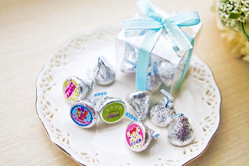 幸福朵朵 婚禮小物 花束禮物 (生日快樂版)水滴巧克力(8顆入)小禮盒(Tiffany色緞帶)-限低溫宅