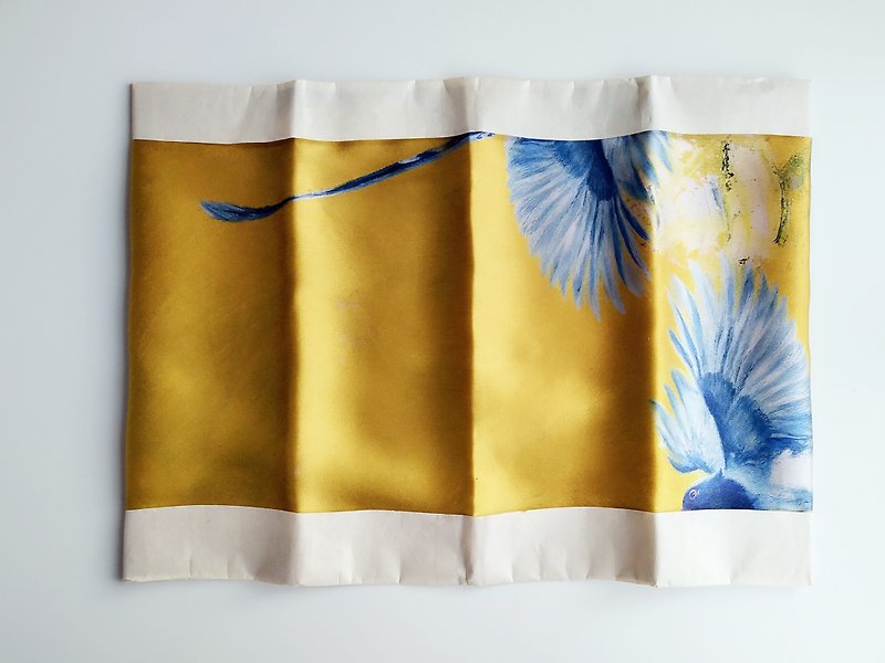 Moon shadow silk scarf deep sea blue sky silk gift box for personal use - Other - Cotton & Hemp 