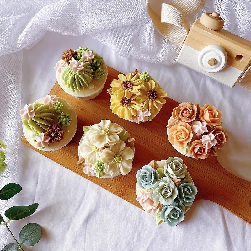 Korean bean paste and decorated cupcakes (6 pieces) are only available for self-pickup (Tainan) - เค้กและของหวาน - อาหารสด สีกากี
