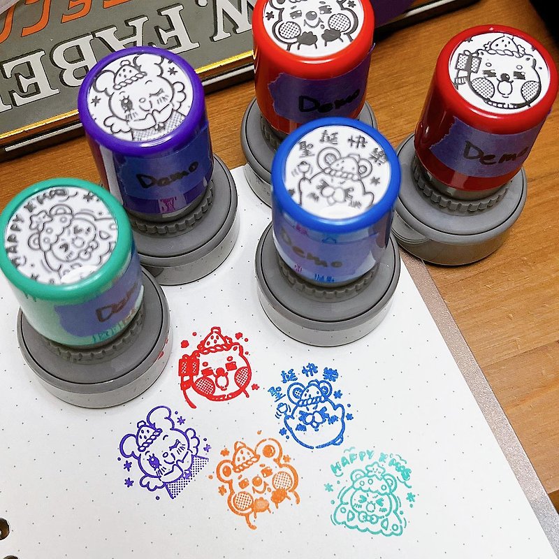 現貨_Littleland 聖誕 Stamp Set - 印章/印台 - 塑膠 多色