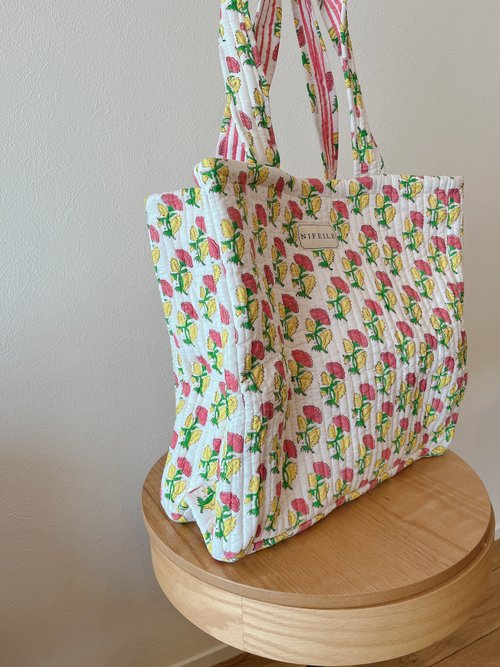 Quilting tote bag #blue - Shop nifeile-okinawa Handbags & Totes