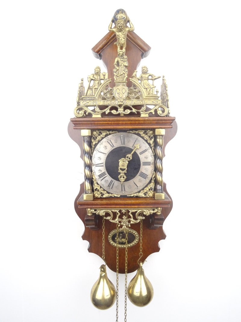 Zaanse Dutch Wall Clock Vintage Antique 8 day (Warmink WUBA Junghans Era) - Clocks - Wood Brown