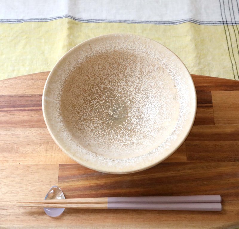 土薫る 結晶釉のリムボウル - 碗 - 陶 卡其色