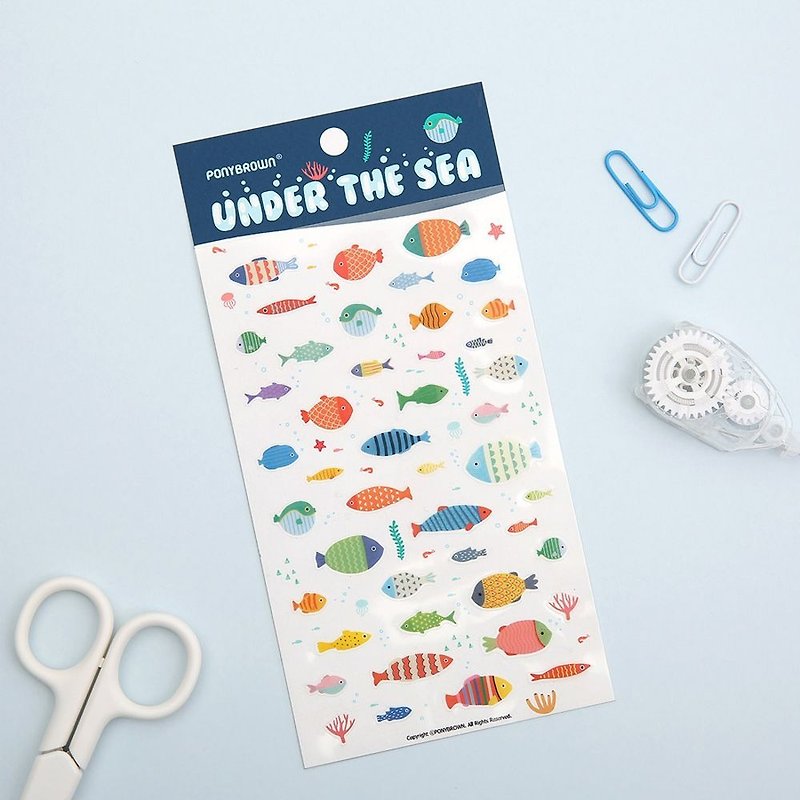 Ponybrown Muted Little Theater Transparent Decorative Stick - Tropical Fish, PNB30649 - Stickers - Plastic Multicolor
