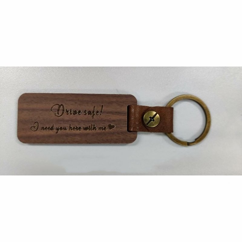 Customized Keychain Engraved Keyring Woodenware Walnut Cherry Wood Rosewood - ที่ห้อยกุญแจ - ไม้ 