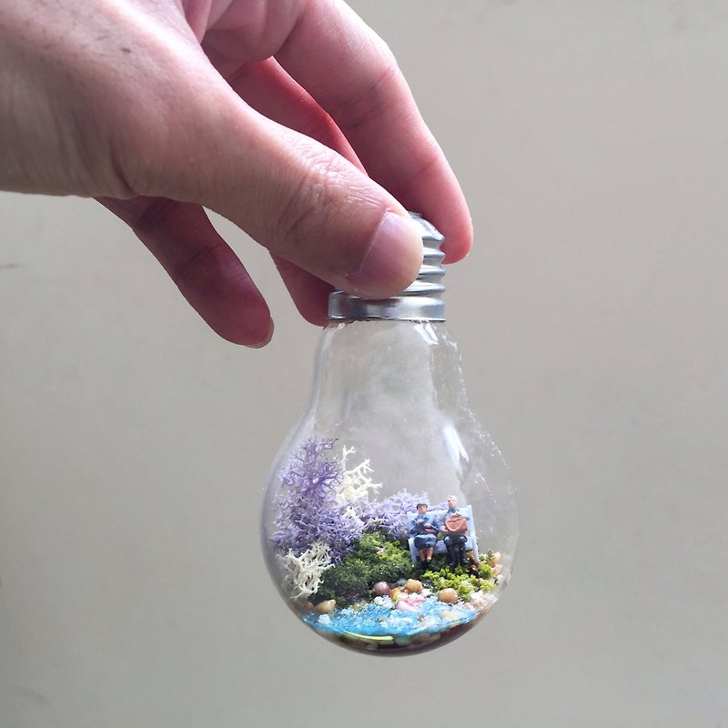 マイクロ風景白熱電球の世界にモス電球 - 置物 - ガラス 多色